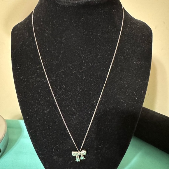 Tiffany Sterling Silver Bow Pendant Necklace - Picture 2 of 5